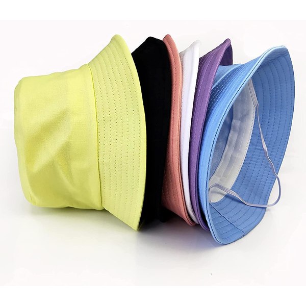 4 stk. bøttehatter for barn, vasket bomull, sammenleggbar solhatt for gutter, jenter, småbarn, sommer, strand, utendørs