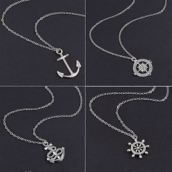 15 Stilar Nautiska Ankerberlocker 150st Anker Rorkultingar Tibetansk Legering Skeppsrathjul Berlocker Pärlor för Sommar Män DIY Armband Halsband Smyckestillverkning