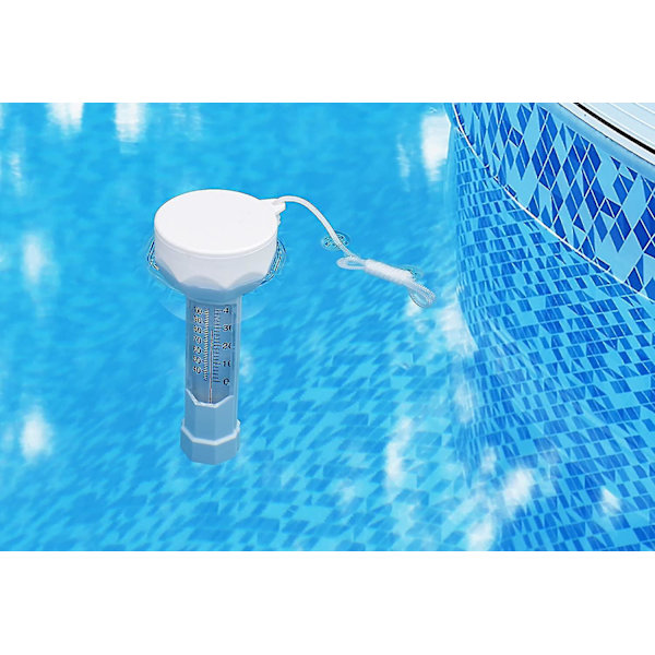 Stor flytande pooltermometer  Premium vattentemperaturtermometrar med snöre, krossäker, för utomhus- och inomhuspooler, spa, varm
