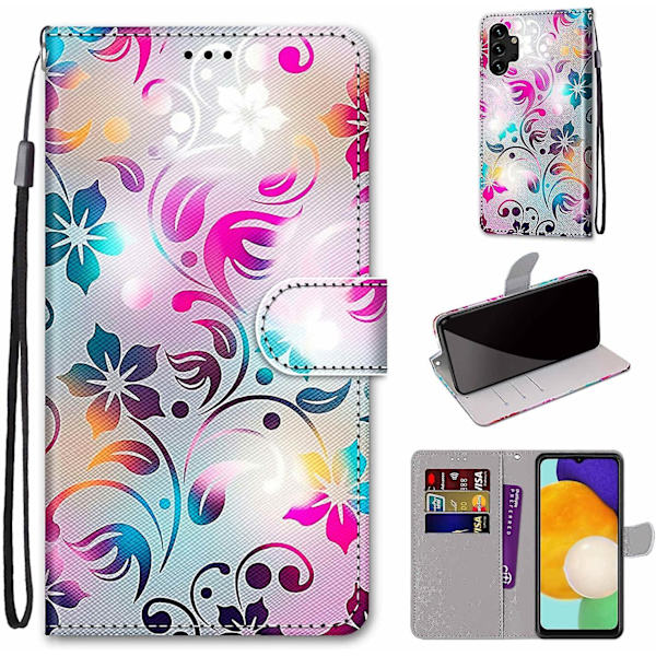(e)case Til Samsung Galaxy A13 4g, Stødsikkert Wallet Case Beskyttelsescover Med Mønster, [Standfunktion] [Kortholder] PU Læder Flip Case Til Samsu