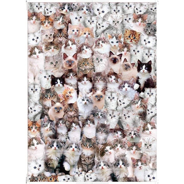 Pussel 1000 bitar Heilwiy. Vuxenpussel Katt. Pussel Casual Game. 70 X 50 Cm