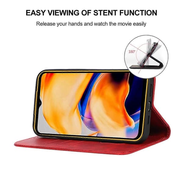 Læder telefoncover med magnetlukning til Ulefone Armor X13 Red