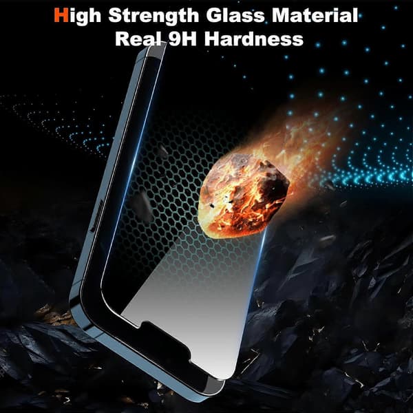 2-pakke til iPhone 12 / iPhone 12 Pro Privacy Screen Protector hærdet glas, Anti Spy Privacy Screen til iPhone 12 / iPhone 12 Pro tilbehør, etui