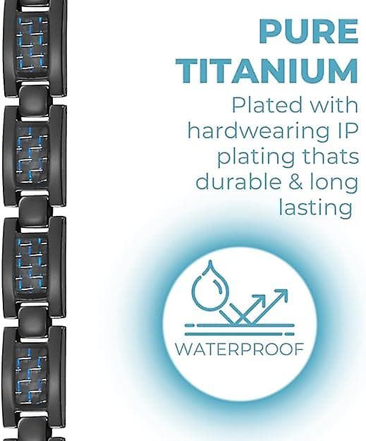 Herre Blå Kulfiber Titanium Magnetisk Armbånd, Justerbart