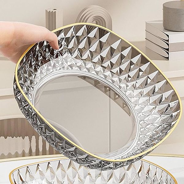Rund Frugttallerken, Moderne Moderigtigt Design Snackbakke til Sofabord i Stuen, Plastmateriale