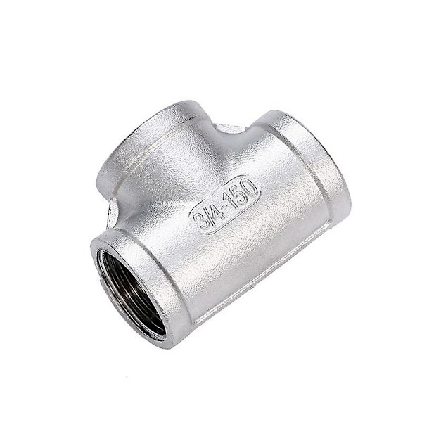 2 Stykker Rustfrit Stål T-rørfittings, 3/4\" Bsp Hun Rørfittings