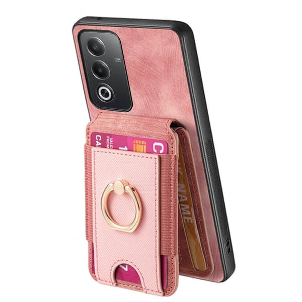 Retro Ställ Kortfodral För OPPO Find X5 Pro Pink