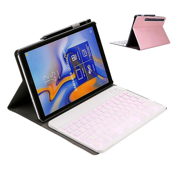 Passar för Samsung Tablet Tab S6 10.5 T860/t865 Bluetooth-tangentbordsfodral Touch-bakgrundsbelysning pink