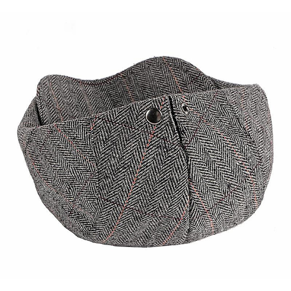 Sztxj Herrkeps Klassisk Herringbone Tweed Ullblandad Platt Hatt