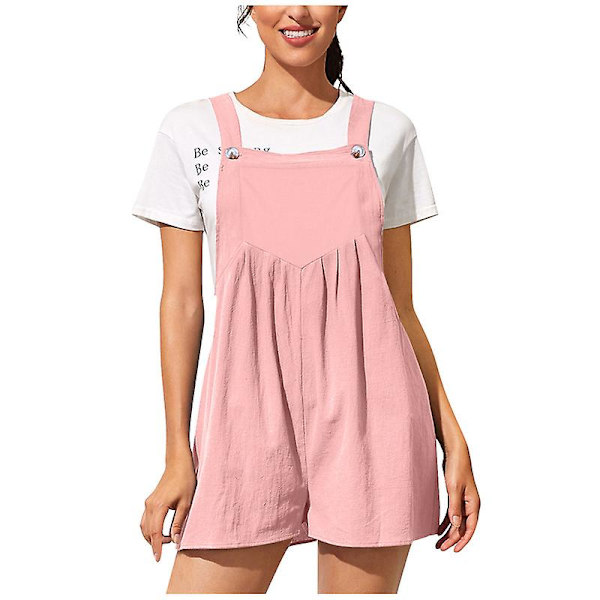 Dam ärmlös justerbar overall jumpsuit Pink L