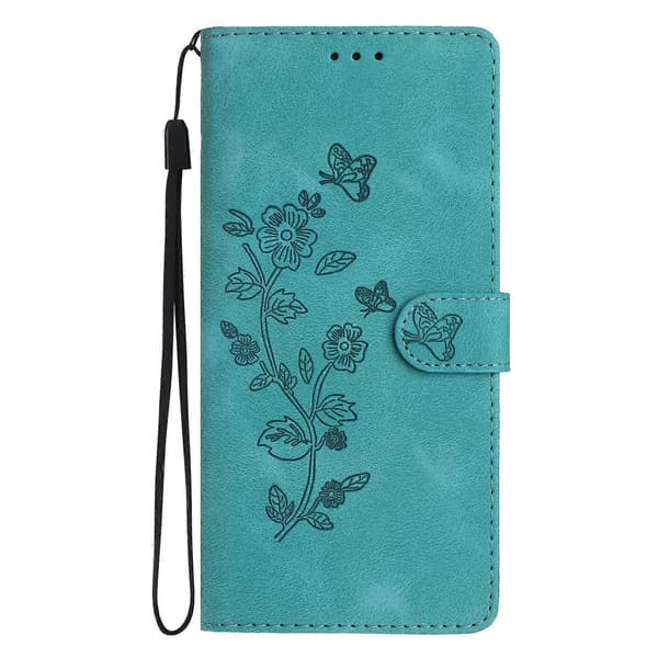 Blommig Läderfodral För Motorola Moto G9 / G9 Play / E7 Plus Sky Blue