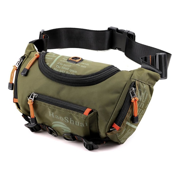 Vandtæt bæltetaske Crossbody udendørs taske med justerbar rem rejse hoftetaske ArmyGreen