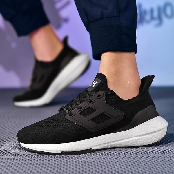 Herr Sports Löparskor Andningsbara Lätta Sneakers 1Ga23 BlackWhite EU 43