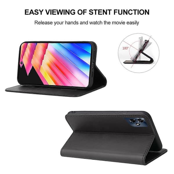 Magnetisk Stängning Läder Telefonfodral Black For Infinix Note 30 Pro