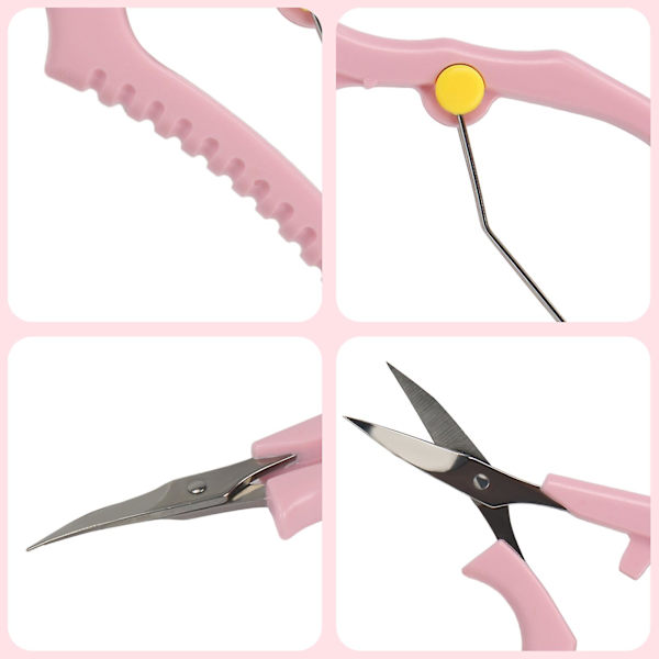 Øjenbrynssaks Professionelt Øjenbryns Trimmer Værktøj Rustfrit Stål Øjenbrynstrimmer Pink
