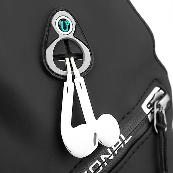 Liten crossbody-sling ryggsäck stöldskyddad ryggsäck för resor bröst axelväska black