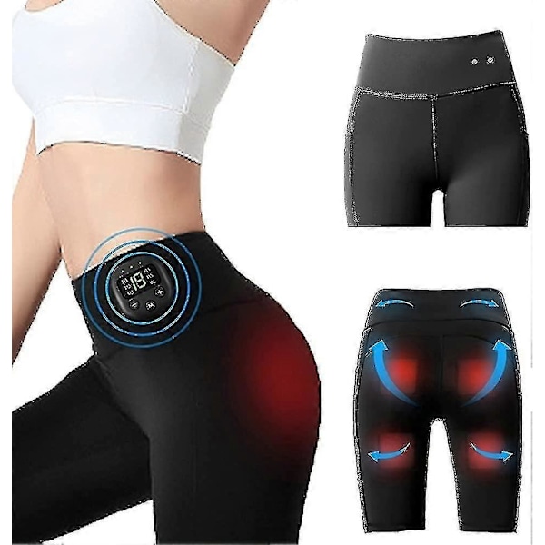 Högmidjade shorts yogabyxor med EMS muskelstimulator uppladdningsbar rumpa ultimat EMS-stimulator