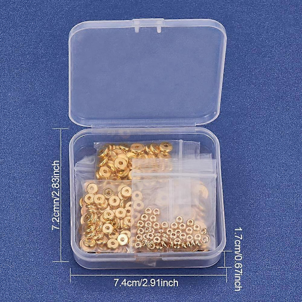 250 stk. 5 Størrelse Flade Runde Gyldne Messing Skive Rondelle Spacer Perler Smykker Metal Spacere