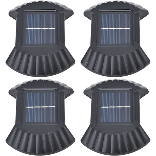 4 stk. Multifunksjonell Vanntett Solcelle Vegglampe LED Solcelle Vegglampe