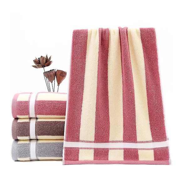 Handdukar Set med 2, Bomull Absorberande Mjuk Handduk För Badrum, Sport, Resor, Fitness, Yoga, 35*75cm red 35*75cm