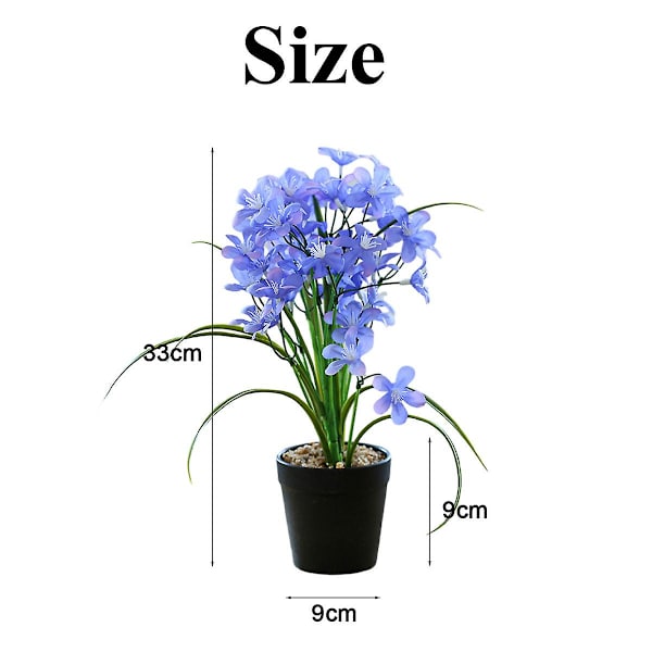 Kevätkukka Bonsai Lehdillä, Luovat Koristeet, Tekokukka Koristeet, Teko-Viherkasvit, Ruukutetut Kasvit blue