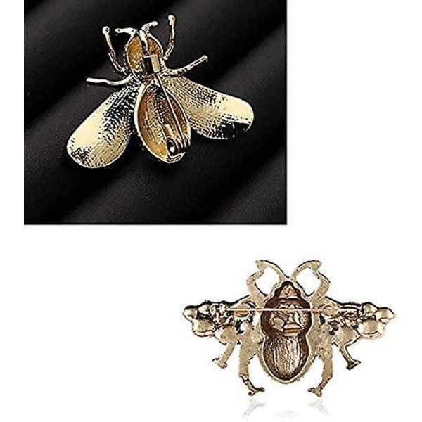 2 kpl Rhinestone Pearl Bee Rintaneulat Hunajamehiläisriipus/rintaneula Muoti Kristallihyönteisneulat