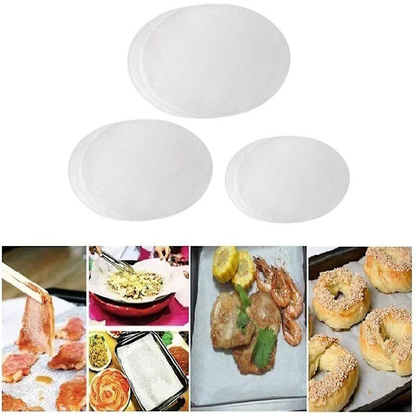 Bagepapir Cirkler Sæt - 4 tommer, 7 tommer, 9 tommer Non-stick Rundt Bagepapir.