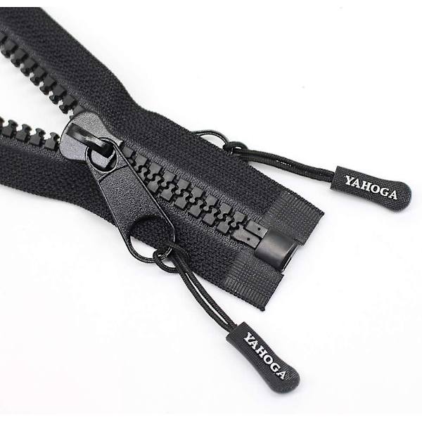 #10 72 tum Separerande Stora Plastblixtlås Svart Tejp Med Dubbel Dragflik Slider Heavy Duty Blixtlås För Sömnad, Sovsäck, Båt, Canvas, Överdrag,