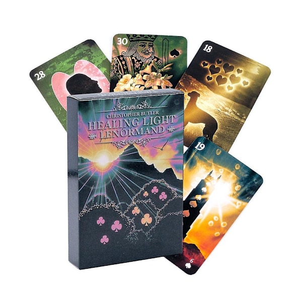Uusimmat Clair de Lenormand -oraakkelikortit kohtalon ennustamiseen tarot-korttipeli aikuisille ja lapsille, mukana online-opas Orange
