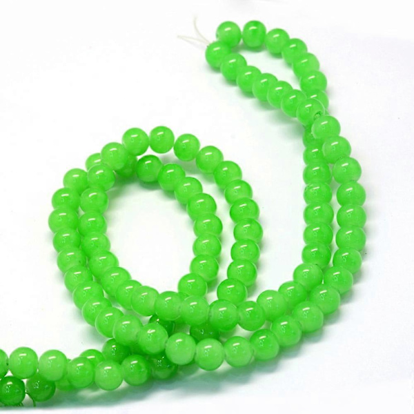 1 Säie Leivonta Maalattu Jäljitelmä Jade Lasi Pyöreä Helminauha Limenvihreä 10~10.5mm Reikä: 1.5mm noin 85kpl/säie 31.4 tuumaa
