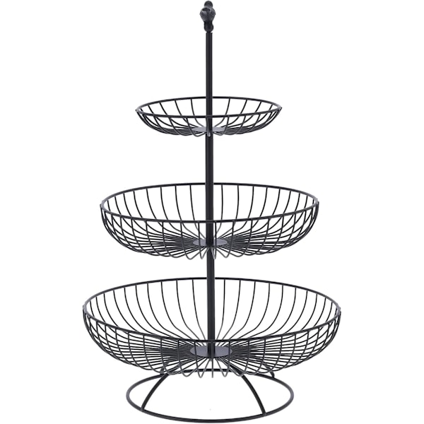 Frukthållare, fruktkorgskål Bra bärande kapacitet 3-lager metall Elegant design Robust metallram för kök för
