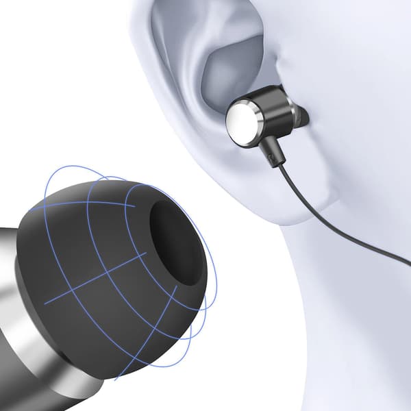 Øretelefoner 3,5 mm in-ear jack Mikrofon, Sort