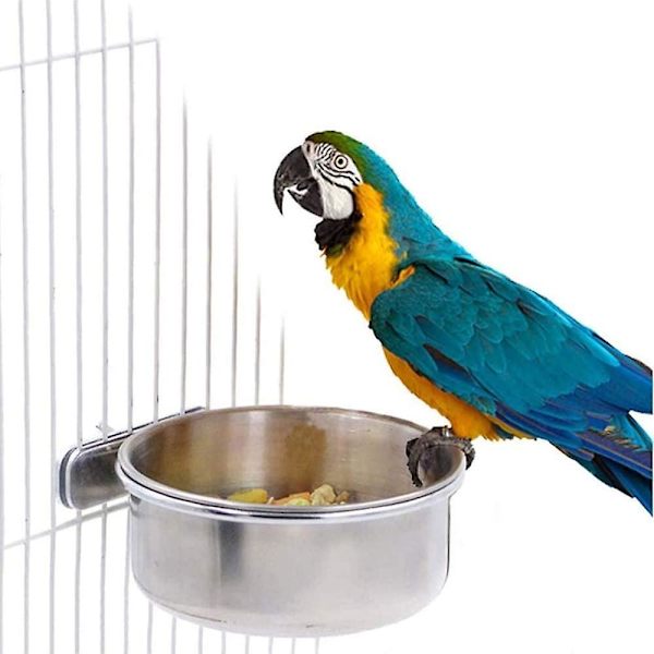 Lintuhäkin Ruokakuppi, 2 kpl Ruostumatonta Terästä, Linnunruokakuppi, Riippuvat Linnunruokatarvikkeet (10/12cm)