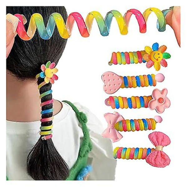 Telefonledning Hårstrikker, Spiral Hårstrikker Telefonledning set 6