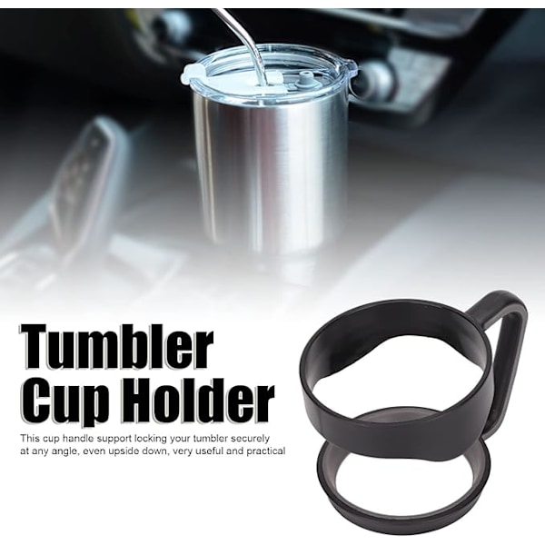 Tumbler-kupin kahva, Double Circle -lumimiesnäyttö, mukiteline automukiin, lumimieskupin tumblerit (musta)