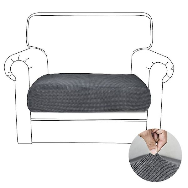 Strækbar Gitter Lænestol Sofahynde Betræk Egnet Til Sofa, Sofasæde Betræk Majs Fleece Sofahynde Betræk Dark Grey