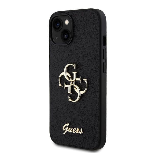 Deksel til iPhone 13 Glitter med Metallogo Black