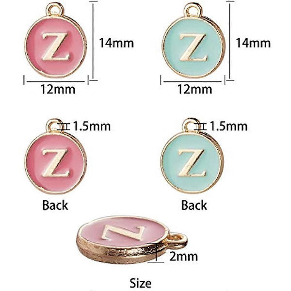 1 Laatikko 52kpl Aakkoskirjainkoruja Alloy Emali Paljetit 26 Kirjainta A-Z Korut Riipus DIY Korujen Valmistukseen Kaulakoru Rannekoru Korvakoru DIY Korutarvikkeet