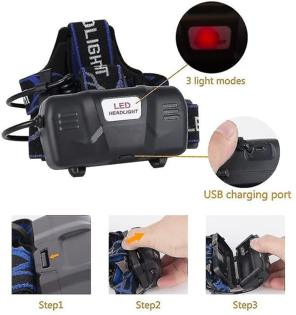 Ladattava Tehokas LED Otsalamppu