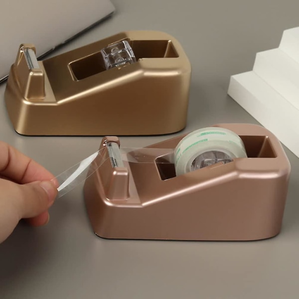 Skrivbords tejpdispenser Bärbar tejphållare Kontors tejpdispenser halkfri tejprulledispensersilver