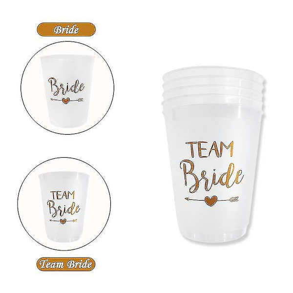 12 st Team Bride Plastmugg Möhippa Genomskinliga Muggar Set