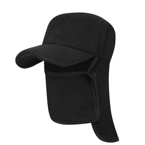 Vintermössa herr utomhus fleece varm tjockad pullover mössa ridning vindtät 1 st svart