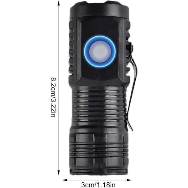 Treøjet lille lommelygte, LED lommelygter med høj lumen | Lommelygte med clips, Høj lumen multifunktionel lille penclips