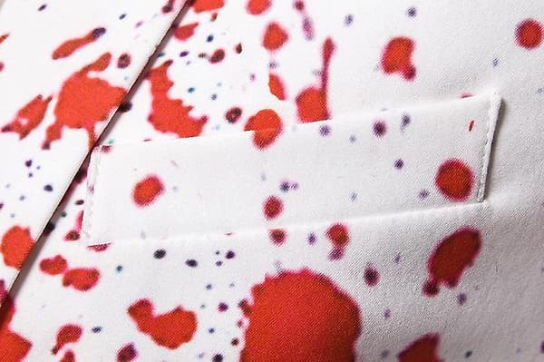 Herre Slim Fit Mode Juleprintede Blazere Til Jul, Nytår White L