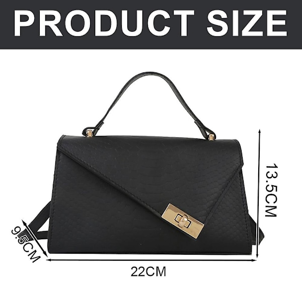 Enkel retro handväska ny mode casual konstläder axelväska liten väska flicka black
