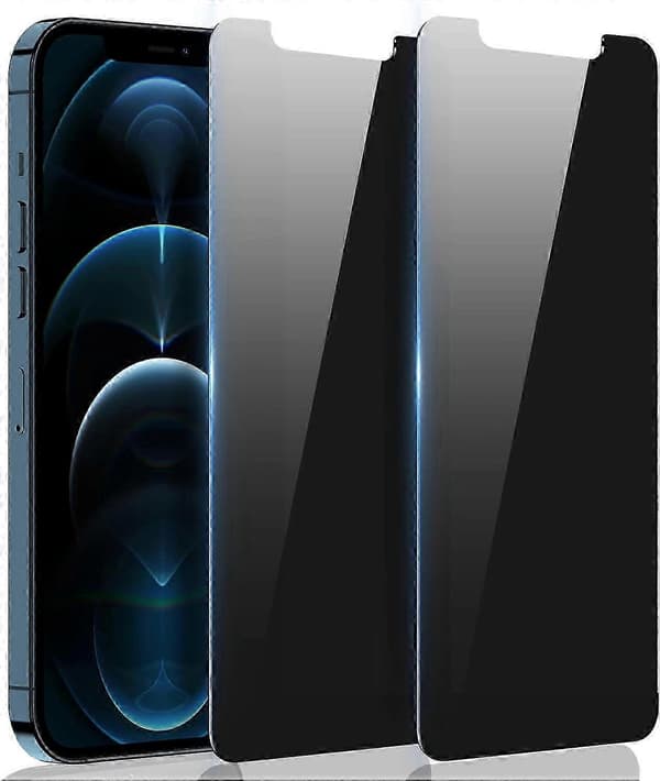 2025 2-pak til iPhone 12 / iPhone 12 Pro Privacy Screen Protector hærdet glas, Anti Spy Privacy Screen til iPhone 12 / iPhone 12 Pro tilbehør