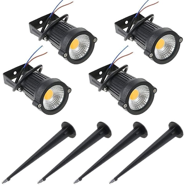 4 COB LED säädettävän kohdevalon sarja 5W 220V piikillä (kylmä valkoinen)