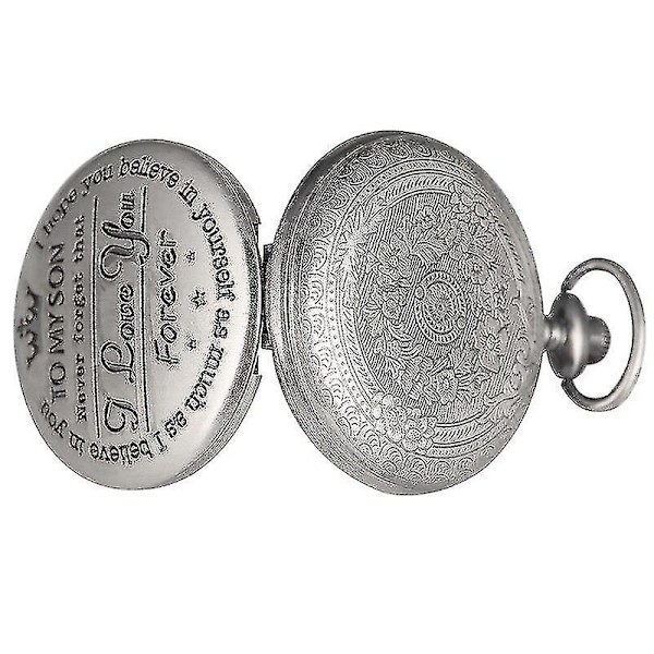 Vintage Til Min Søn Jeg Elsker Dig Quartz Lommeur Halskæde Vedhæng Gave Ure
