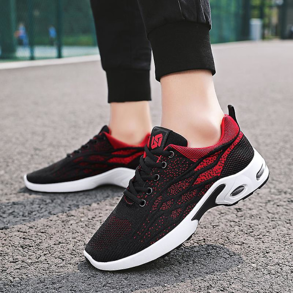 Herre Air Sports Løbesko Åndbare Mode Sneakers Fr9309 BlackRed EU 41