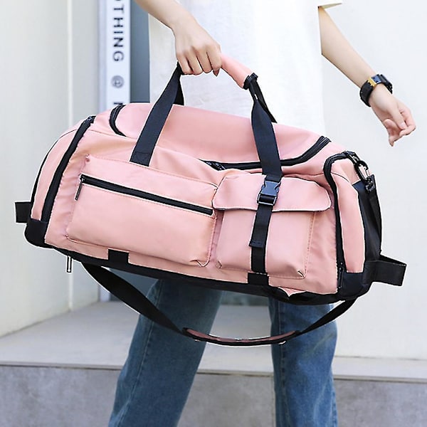 Stor Reiseveske med Våt/Tørr Rom, Duffelbag, Forsterket Ryggsekk Black